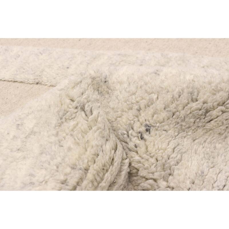 ECARPETGALLERY Hand-knotted Tangier Light Grey Wool Rug - 4'11 x 8'0