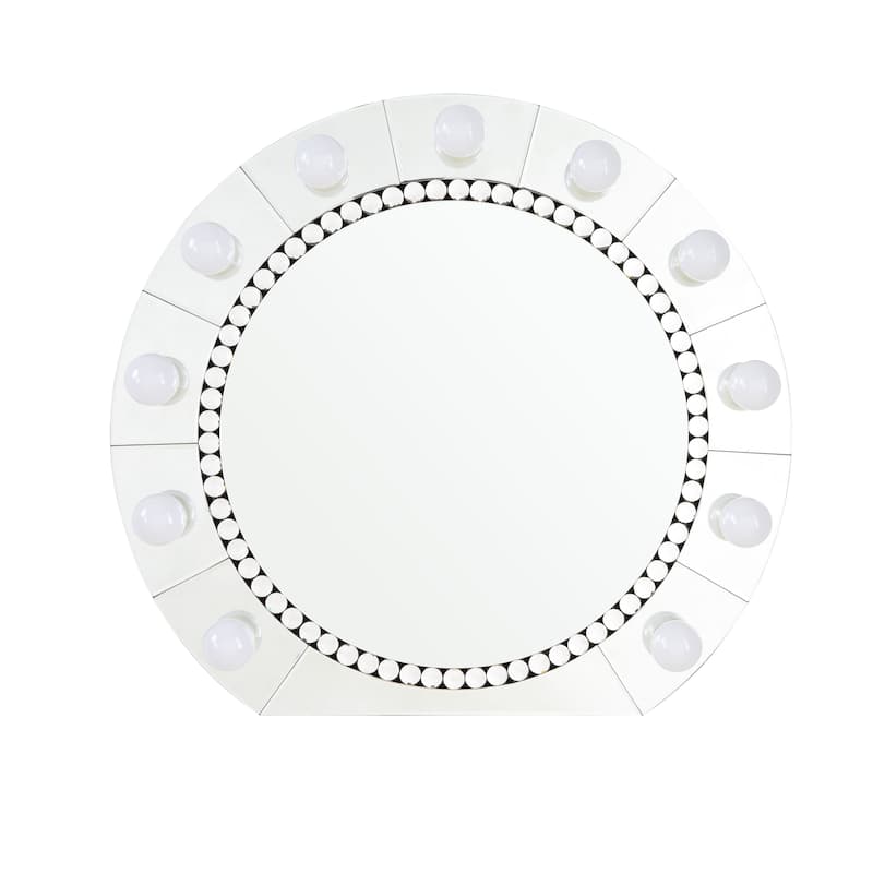 Farai Glam Mirrored Faux Crystal Diamonds Wall Decor Mirror