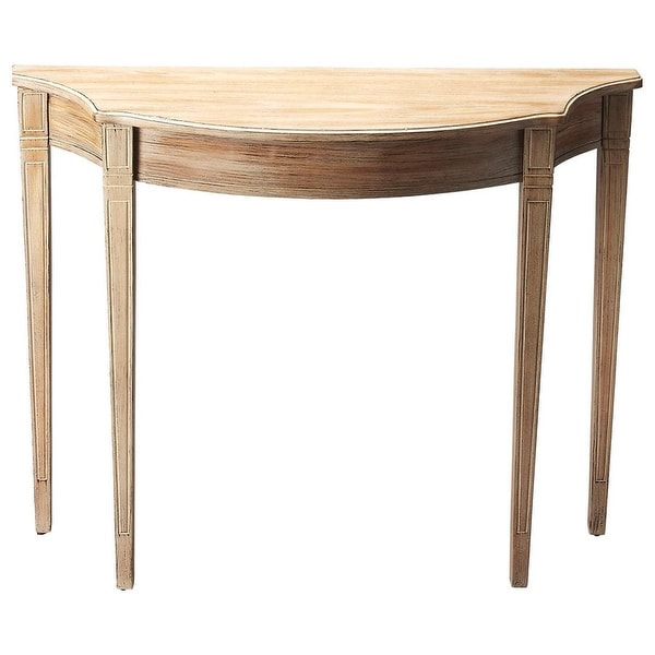 Chester Transitional Driftwood Demilune Console Table - Gray. Opens flyout.