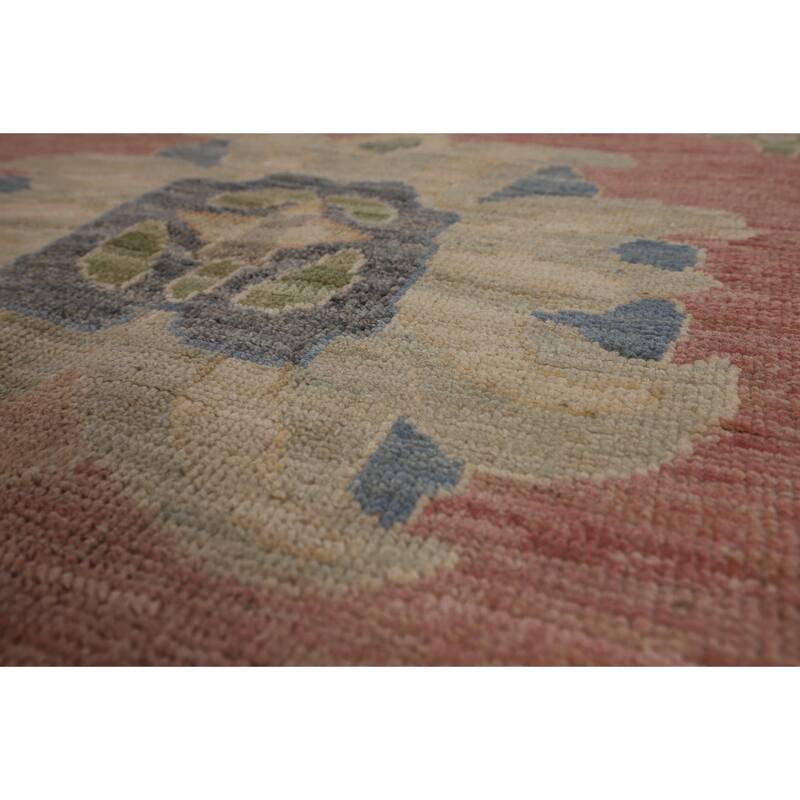 Vegetable Dye Oushak Turkish Area Rug Hand-Knotted Bedroom Wool Carpet - 8'3"x 10'0"