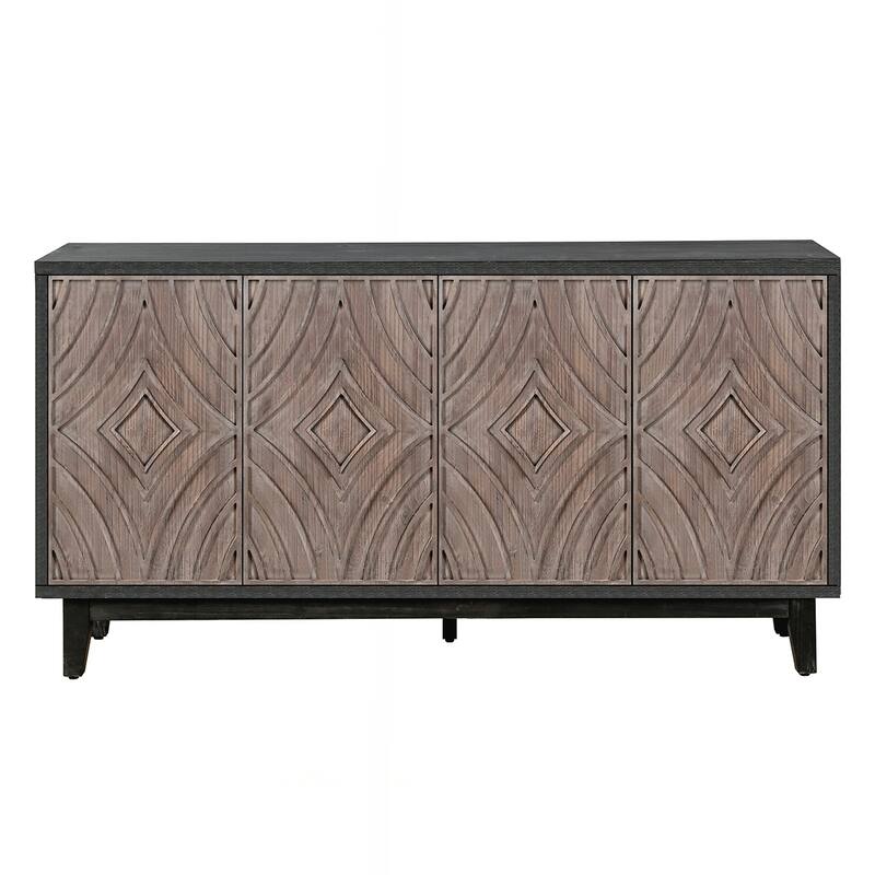 4-Door Solid Wood Storage Cabinet