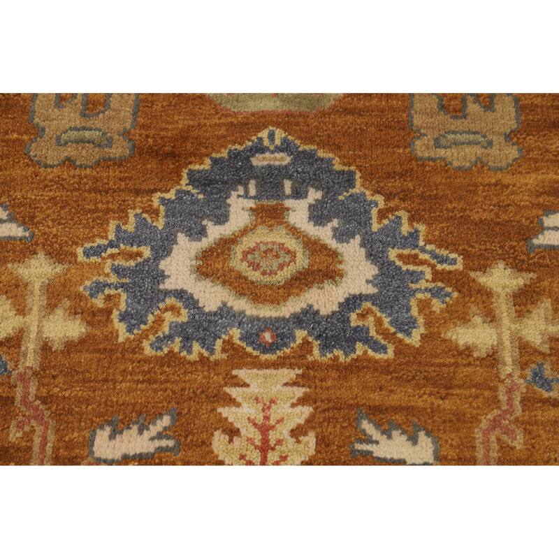 Orange Oushak Indian Area Rug Handmade Wool Carpet - 8'0" x 9'10"