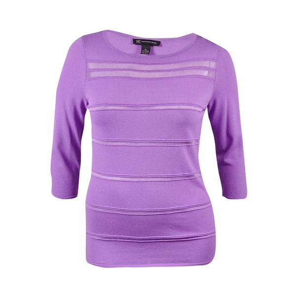 INC International Concepts Women's Illusion-Stripes Knit Top. Opens flyout.