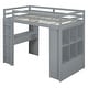 preview thumbnail 9 of 21, Multifunctional Design Full Size Loft bed with Built-in Desk and LED Light