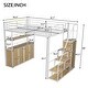 preview thumbnail 19 of 32, All-in-one Loft Bed Full Size Loft Bed Metal Bed Frame with Bookcase Stairs, Wardrobe, Lockers and Storage Shelves for Bedroom