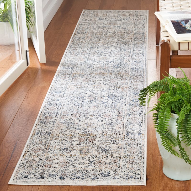 SAFAVIEH Moondust Lolita Vintage Oriental Rug - 2' x 9' Runner - Ivory/Blue