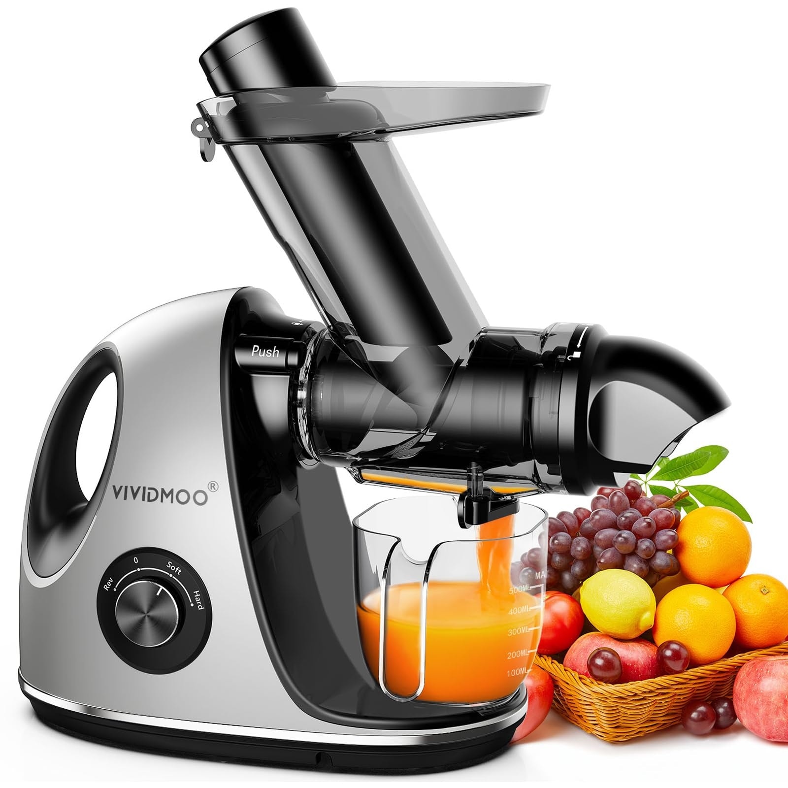Juicer Machines with 3 Inch Wide Chute 2 Speed Modes Reverse