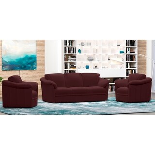 Made to Order Marino 100% Top Grain Leather Sofa and Two Chairs Set ...