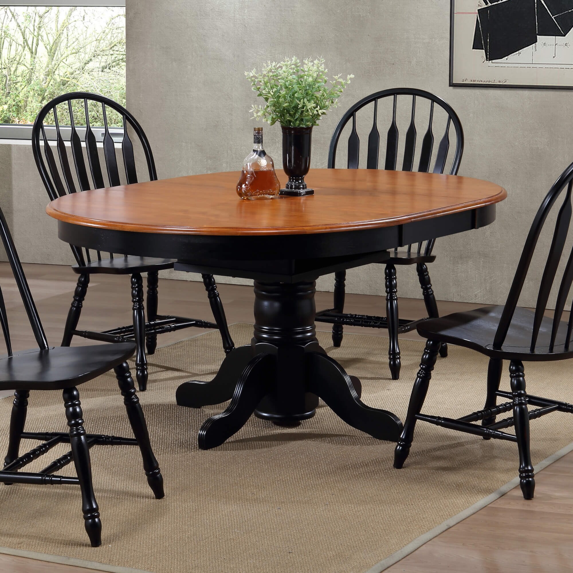 Black round dining table for sale 8