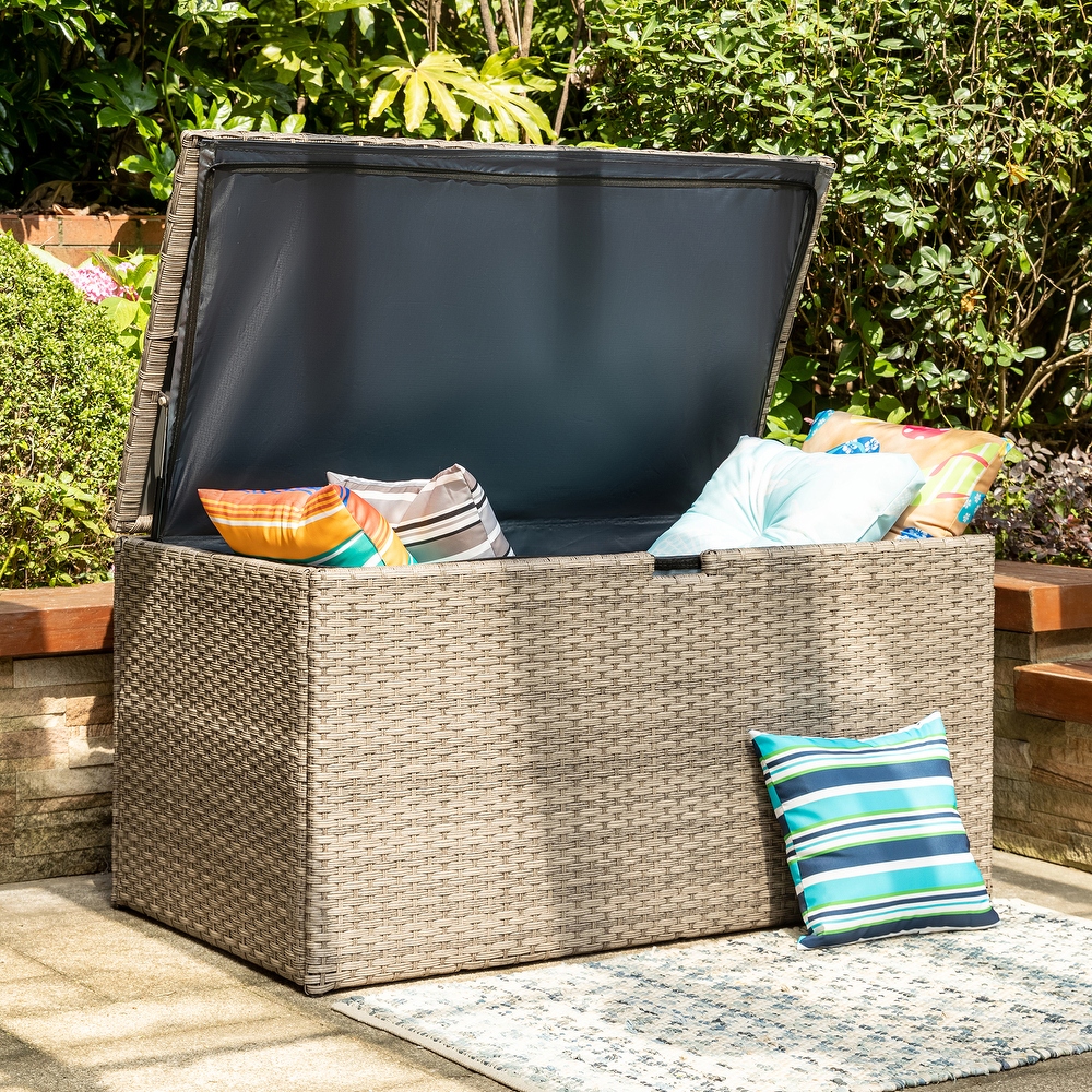 Patio cushion storage new arrivals bench