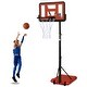 preview thumbnail 26 of 24, Portable Adjustable Height Basketball Hoop with 44" Backboard, Wheels