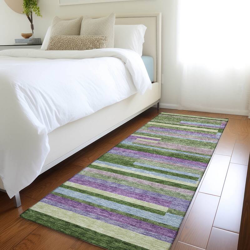 Premium Washable Super Soft Mosaic Stripe Mayfield Rug - Cactus - 2'3" x 7'6"