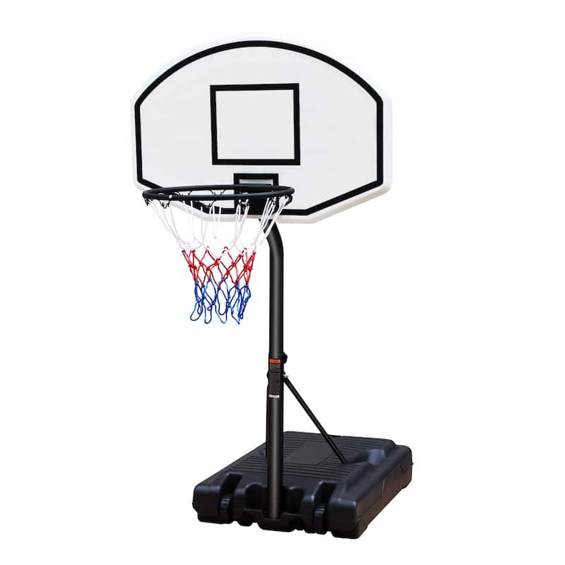 Portable Poolside Basketball Hoop System Basketball Hoop for Pool Height Adjustable 3.1ft-4.7ft with 36" Backboard - Black