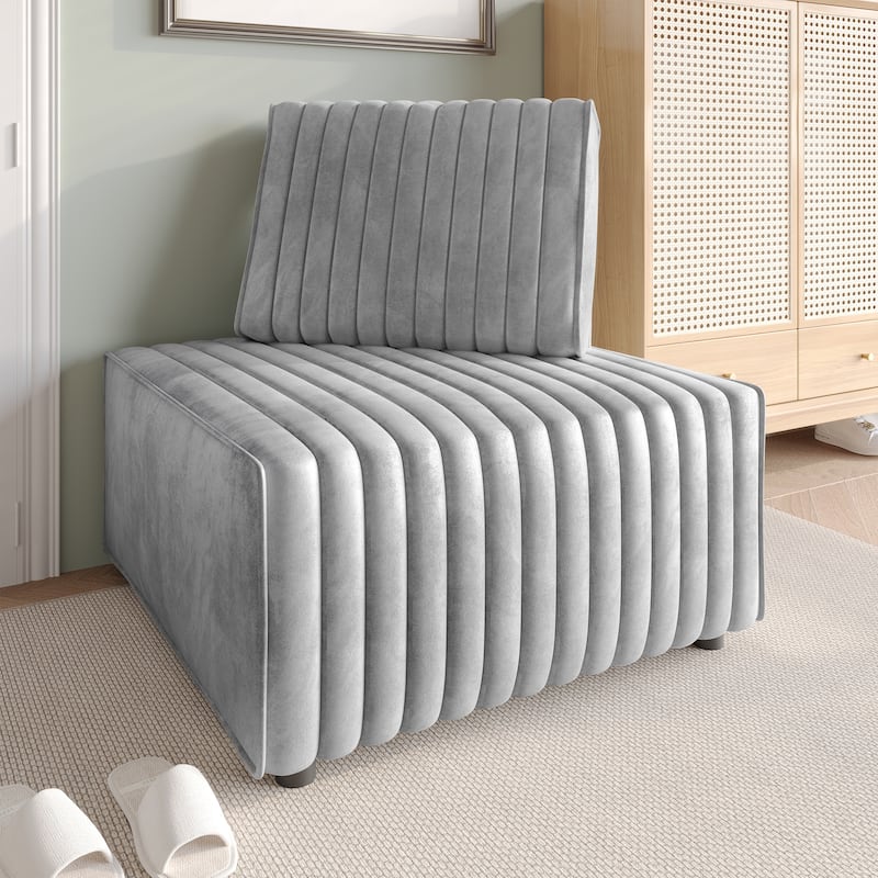 CraftPorch Contemporary Clean-Line Linen Upholstered Corner Seat