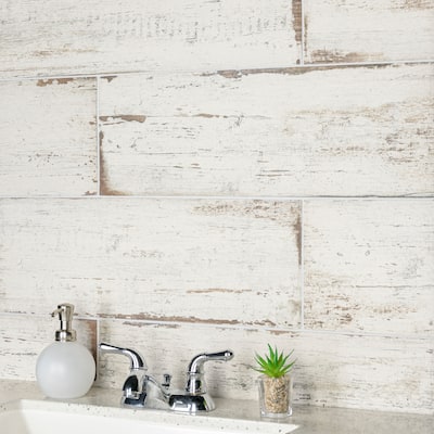 Merola Tile Retro Blanc 8-1/4" x 23-1/2" Porcelain Floor and Wall Tile