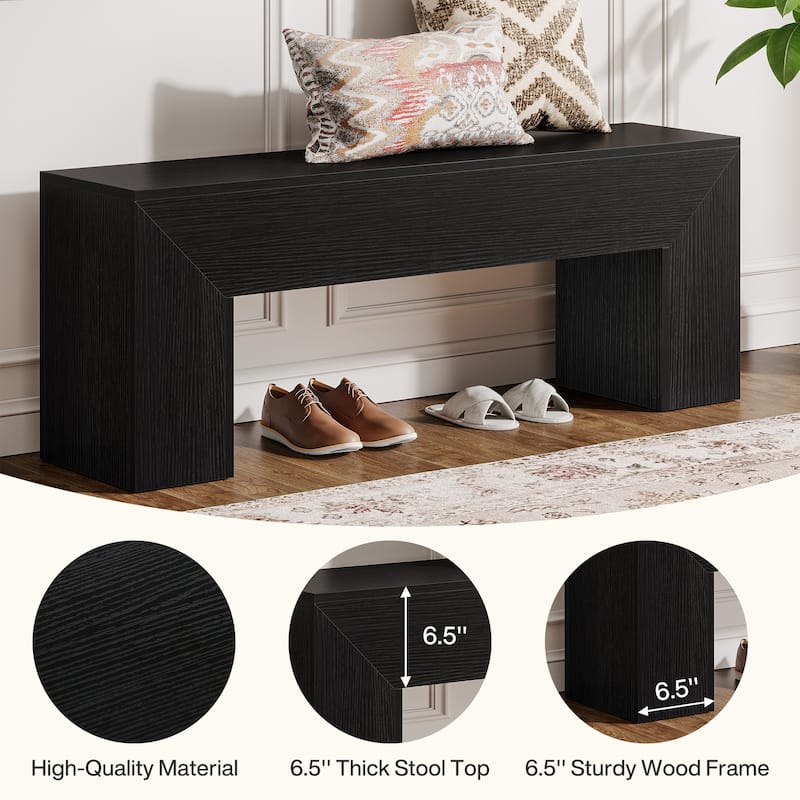 47-Inch Wood Entryway Bench Dining End of Bed Bench