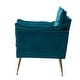 preview thumbnail 37 of 89, HULALA HOME 1ida Modern Velvet Tufted Accent Armchair with Gold Metal Legs