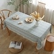 preview thumbnail 8 of 16, Enova Home High Quality Rectangle Cotton Linen Washable Tablecloth Stripe with Tassel for Home Party Wedding Dining Table