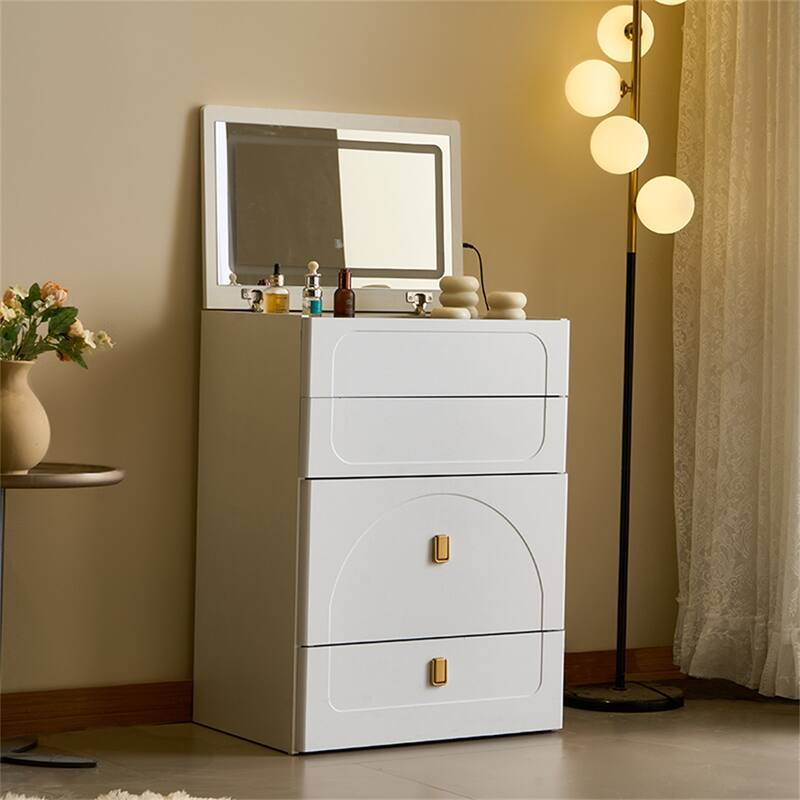 3 in 1 Vanity Desk,Flip Top Vanity Set w/Mirror,Makeup Vanity Table