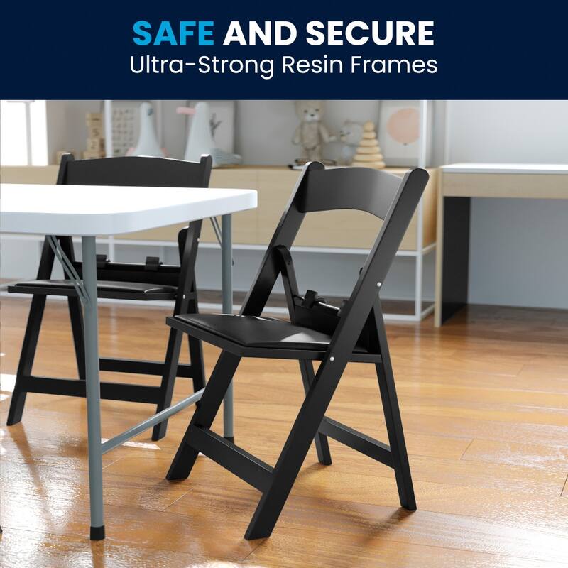 10Pk Kids Resin Folding Chair with Vinyl Padded Seat - 12.25"D x 13.25"W x 21"H