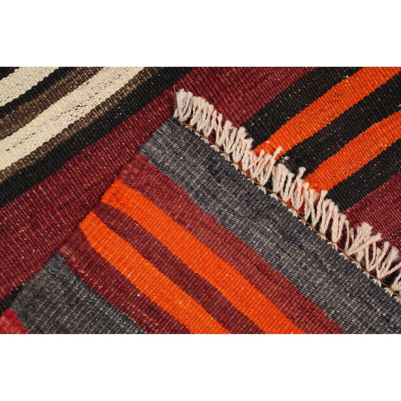 Hand Woven Oriental 100% Wool Carpet Southwestern Geometric Multi-Colored Kilim Area Rug - 9' 0'' X 4' 11''