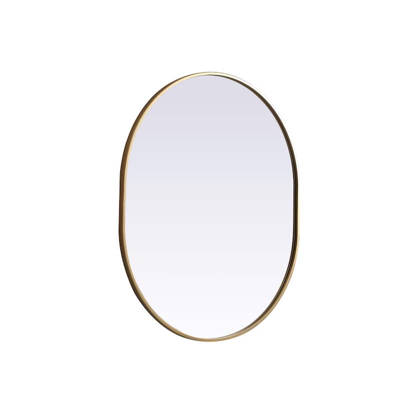 Indigo Home Metal Frame Oval Mirror 30x36 Inch