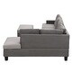 preview thumbnail 7 of 14, Fabric Tufted Sofa Set in Grey with Chaise Lounge and Storage Ottoman - 102"Wx70"Dx35"H