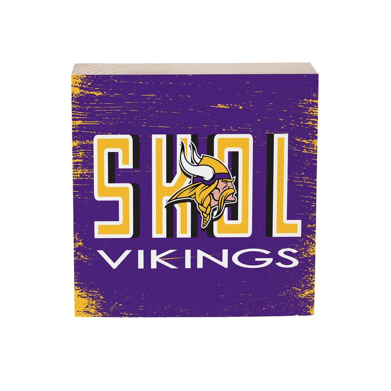 Minnesota Vikings Wooden Tabletop Mantel Shelf Sign