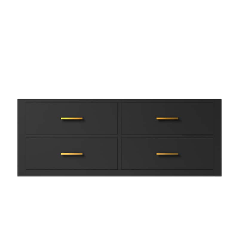 Castor Bath Vanity No Top, No Faucet, No Mirror - 48 inch - Black