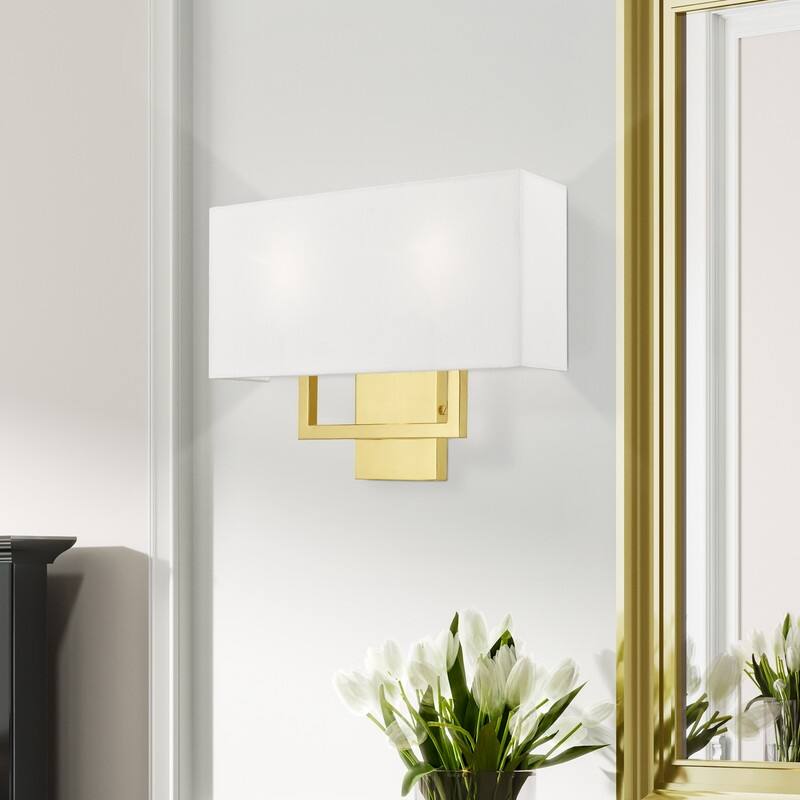 Livex Lighting 2-light Polished Brass Wall Sconce, 50991-02 - 16" W X 12" H X 3.875" EXT