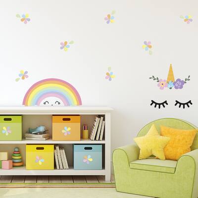 Walplus Sleeping Unicorn Rainbow Children Wall Sticker Nursery Decor