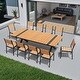 preview thumbnail 11 of 39, 11/13-Piece Outdoor Aluminum Dining Table Set Rectangular Table with Umbrella Hole and Stackable Chairs