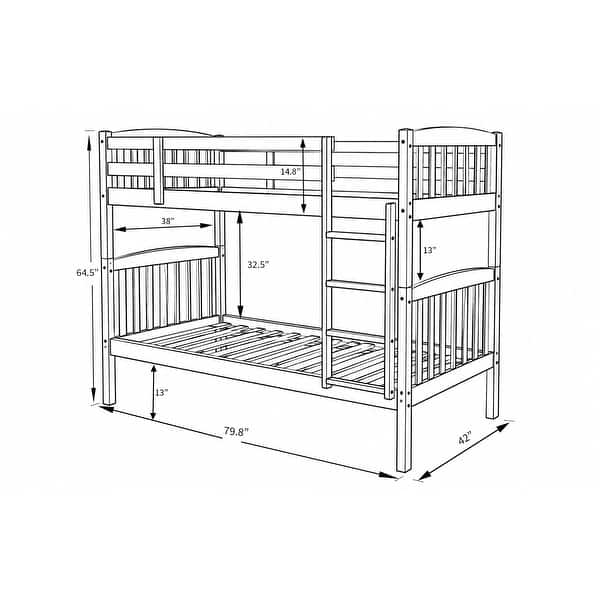 dimension image slide 0 of 2, Somette Claire Bunk Bed with Storage Drawers and Tray (Mattresses Not Included)