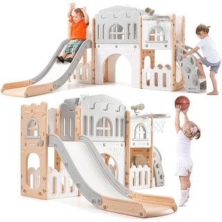 8-in-1 Toddler Indoor Playground with Slide Baby Slide Playset for Toddlers Ages 1-3 Outdoor Play