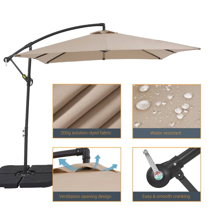 BONOSUKI 8.2Ft Outdoor Offset Umbrella w/Steel Frame,Angle Adjustment