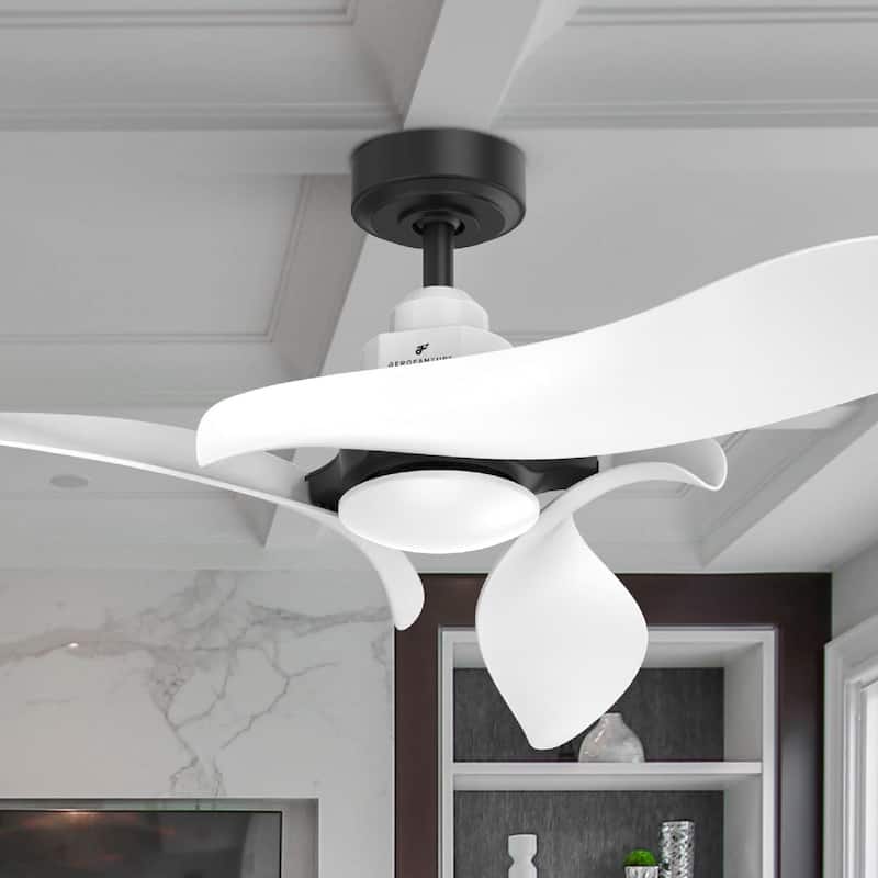 54" White Propeller ABS 3-blade Modern Outdoor Ceiling Fan with Light