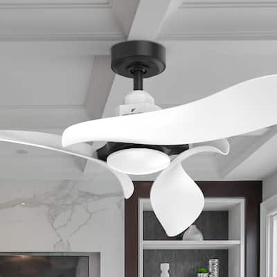 54" White Propeller ABS 3-blade Modern Outdoor Ceiling Fan with Light