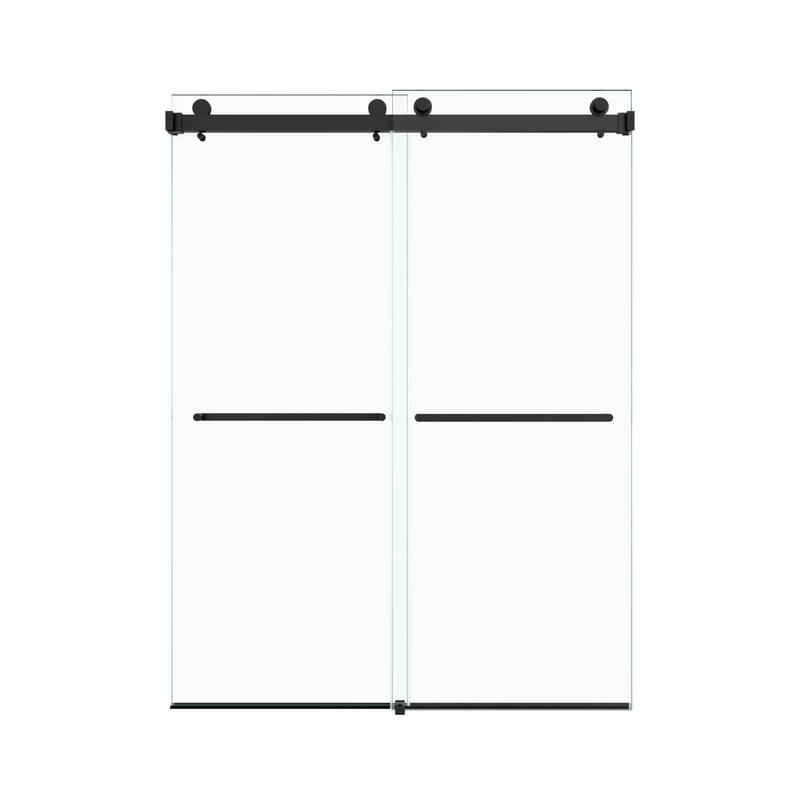 GDFStudio - Modern Minimalist Frameless Double Sliding Shower Door with 3/8" SGCC Tempered Glass & Stainless Steel Hardware