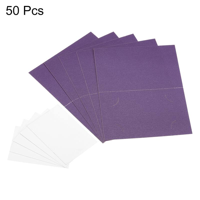 Table Name Place Cards,50Pcs Favor Decor Seat Blank Card, Purple