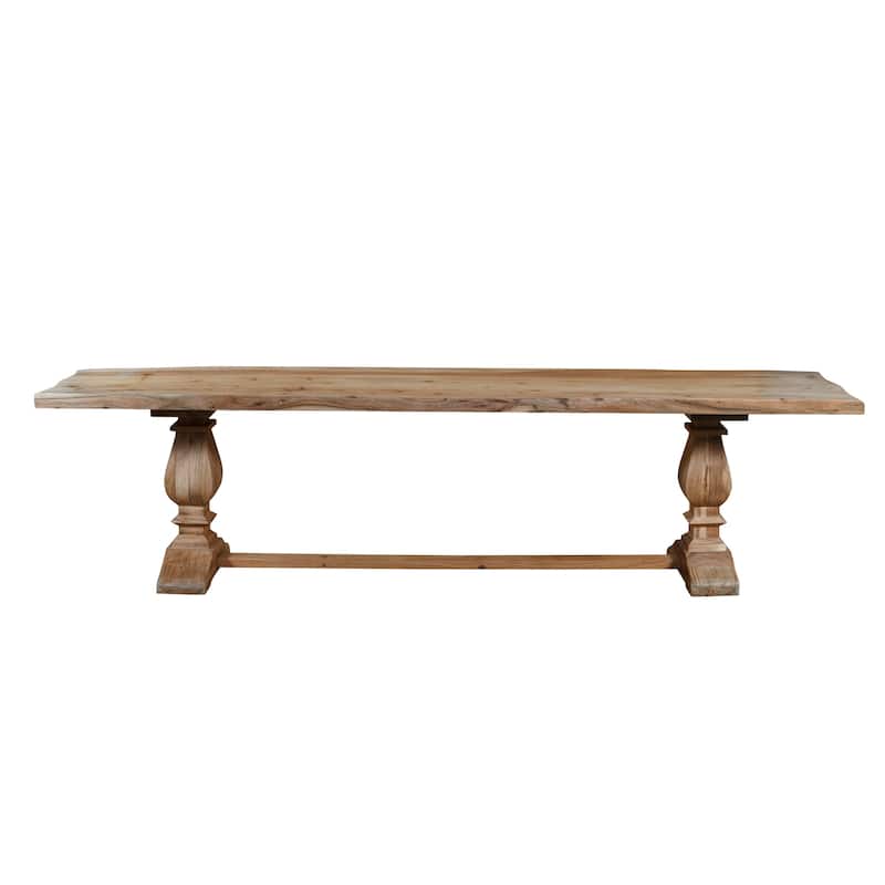Hartford Farmhouse Hard Wood Live Edge Dining Bench by Sevita, 72" L x 16" W x 18" H - 72" L x 16" D x 18" H