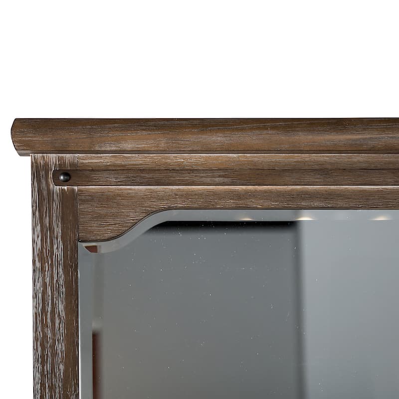 Furniture of America Trove Brown Wood 8-Drawer 2-Piece Dresser and Mirror Set