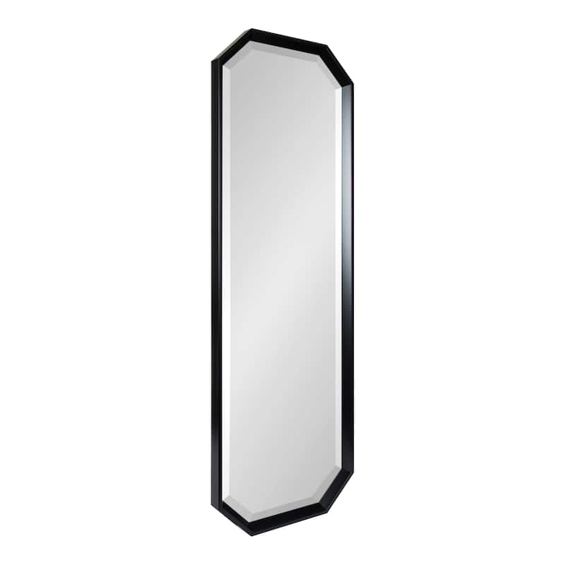 Kate and Laurel Calter Elongated Octagon Wall Mirror - 17.5x49.5 - Black
