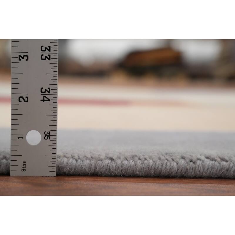 Hand Knotted Oriental 100% Wool Carpet Modern Geometric Multi-Colored Gabbeh Area Rug - 7' 9'' X 5' 4''