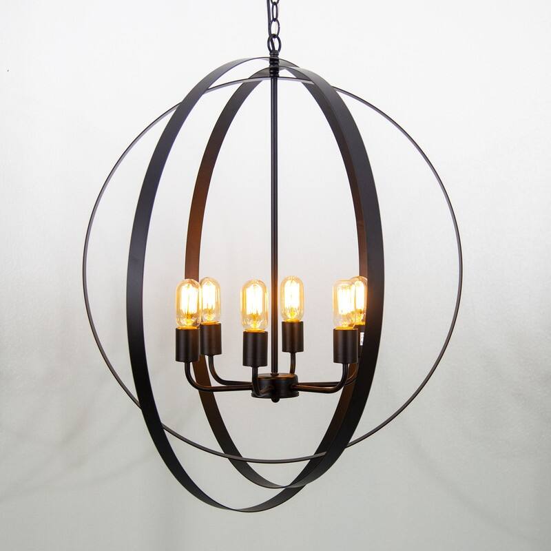 Tira 6-Light Orb Chandelier in Matte Black finish - 29.1 x 29.1 x 27.7