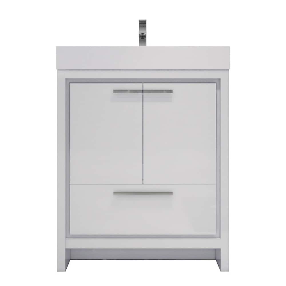 Dove 30'' Freestanding Vanity with Reinforced Acrylic Sink