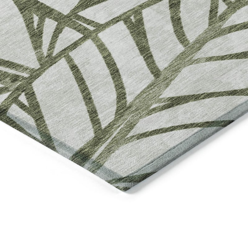 Machine Washable Indoor/ Outdoor Chantille Modern Palms Rug