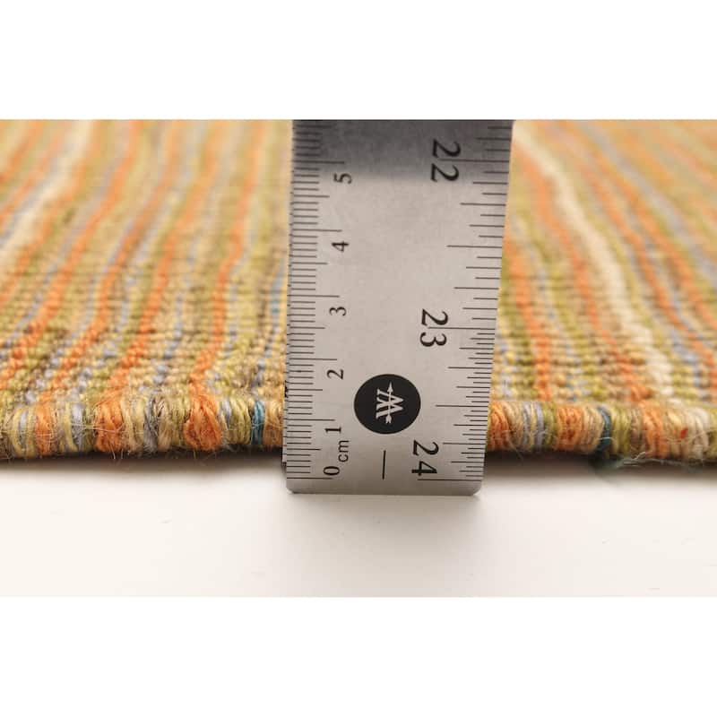 ECARPETGALLERY Flat-Weave Boho Tan Wool Kilim - 7'2 x 9'11
