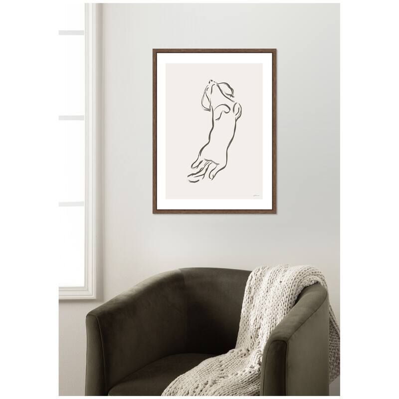 Kate and Laurel Dachshund Dog by Gabrielly Guedes Framed Canvas Wall Art Print