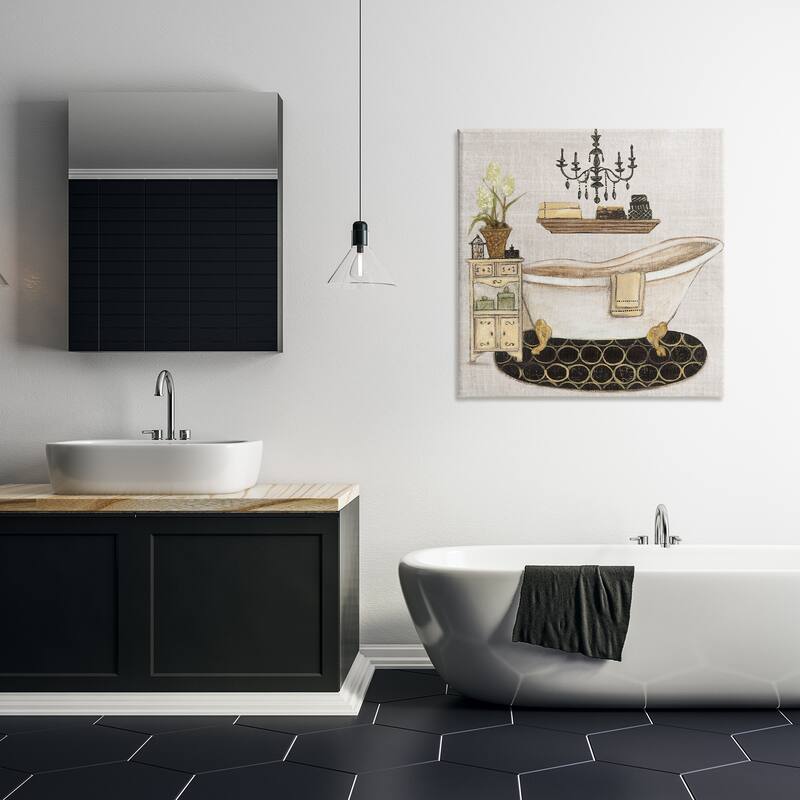 Stupell Serene Vintage Bathtub Canvas Wall Art Design By Janet Tava