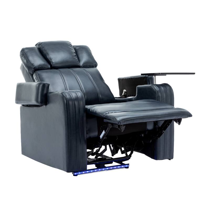 Power Recliner Individual Seat Home Theater Recliner with Cooling Cup Holder, Bluetooth Speaker, LED Lights, USB Ports